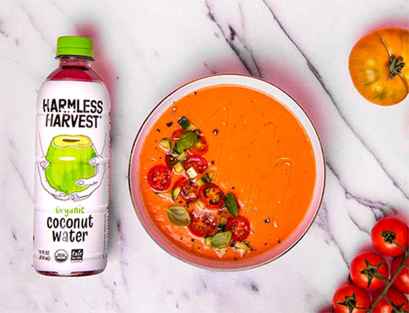 Fresh Summer Coconut Gazpacho Recipe - Harmless Harvest | Organic