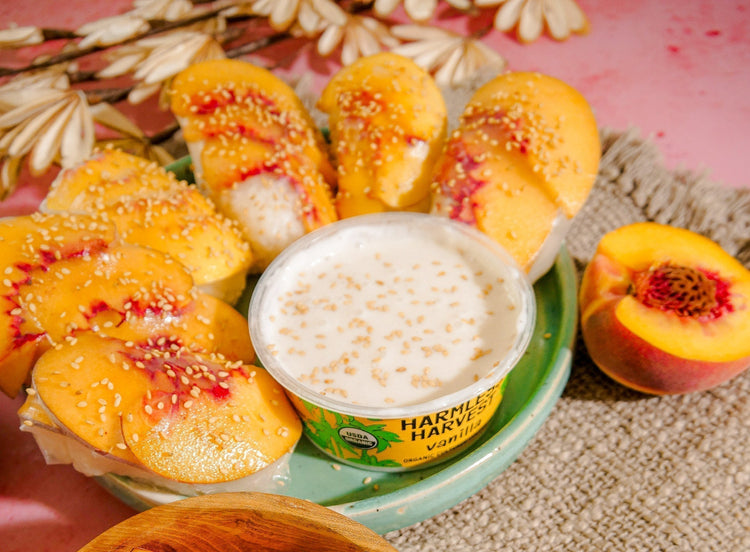 A Delightful Dessert ~ Peach Sticky Rice Spring Rolls