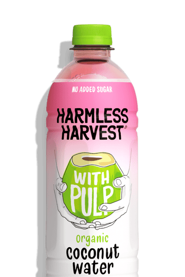 Organic coconut water with pulp view 1