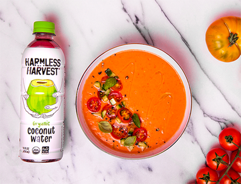 Fresh Summer Coconut Gazpacho Recipe - Harmless Harvest | Organic
