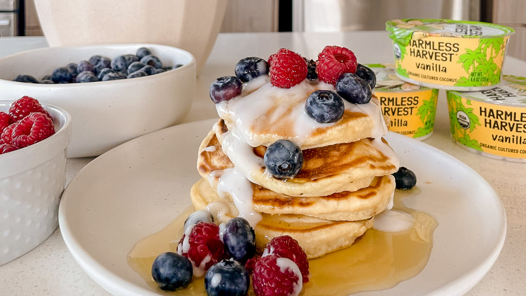 Fluffy Coconut Yogurt Pancakes Harmless Harvest Organic Coconut Water & Beverages