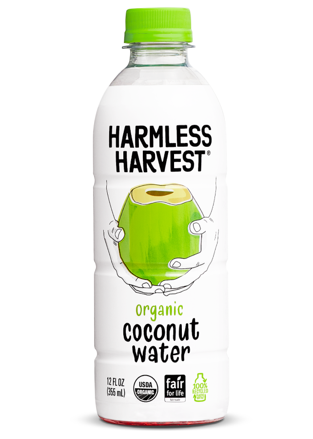 Harmless Harvest Organic Coconut Water Drink, Hydrate with Natural Electrolytes, No Sugar Added, Fair for Life Certified, Original Coconut Water 12 fl